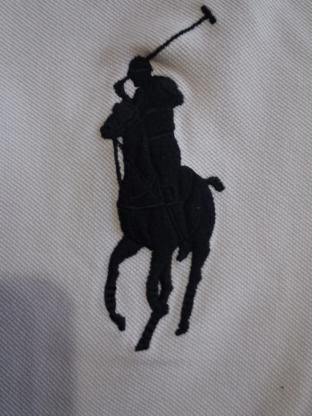 Ralph Lauren Polo Mens' White & Black Diagonal Stripe Polo Shirt